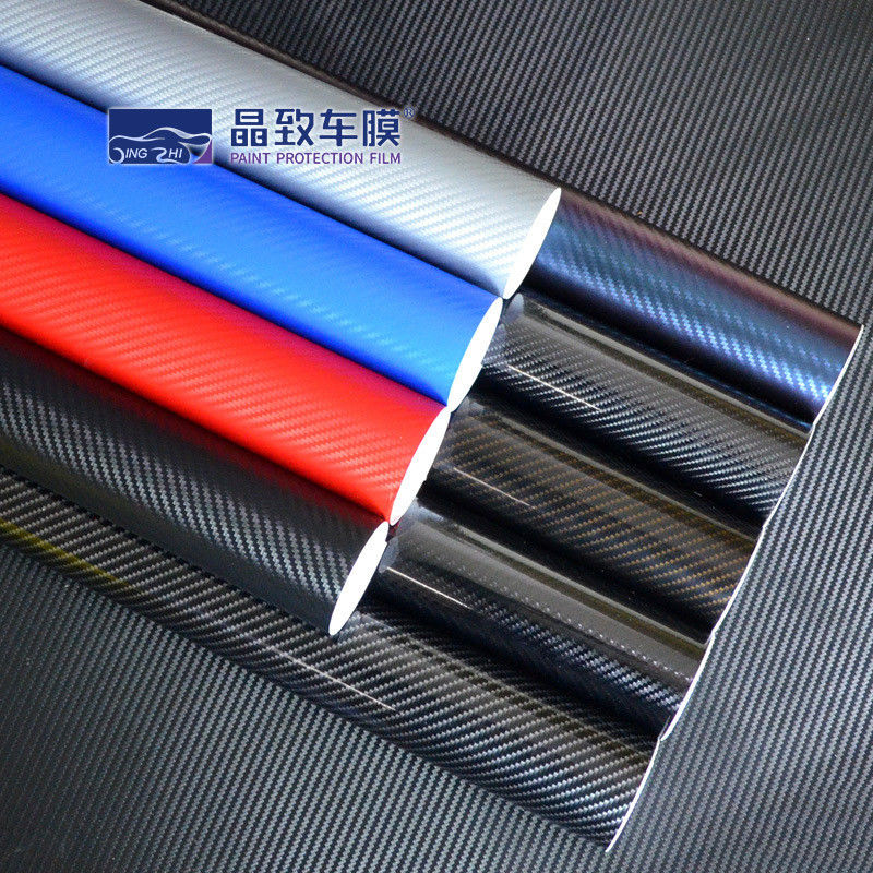 1.52x30M van de de Koolstofvezel van de HUISDIEREN de Vinylfilm 3D Donkerblauwe Stretchable Kleur