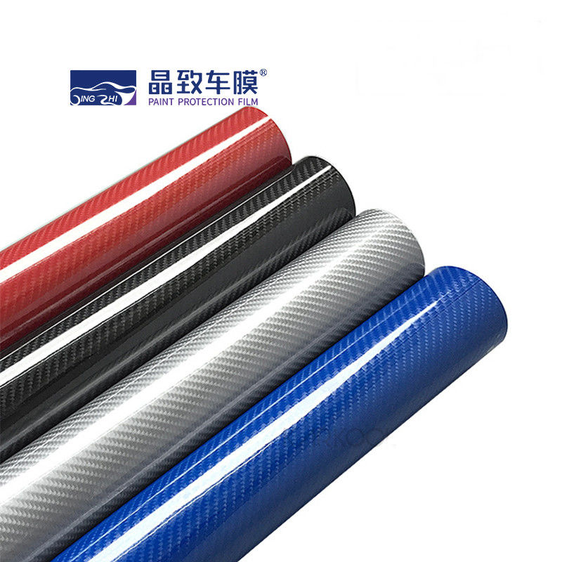 1.52x30M van de de Koolstofvezel van de HUISDIEREN de Vinylfilm 3D Donkerblauwe Stretchable Kleur