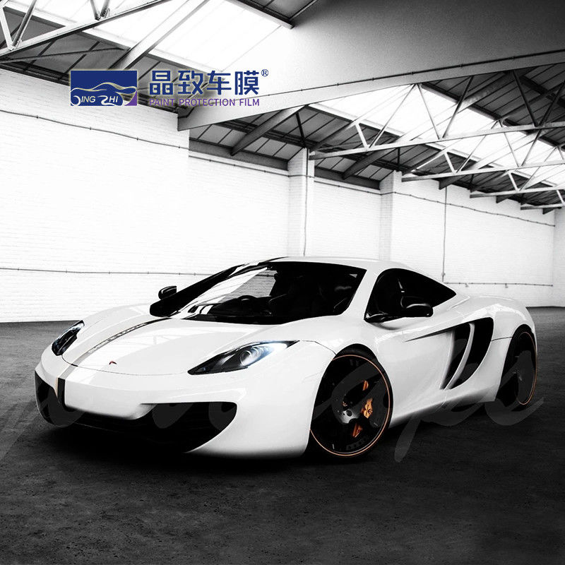 RoHS 3D Carbon PET Vinyl Film Witte Kleur Avondmaal Glans Blauwe Vezel
