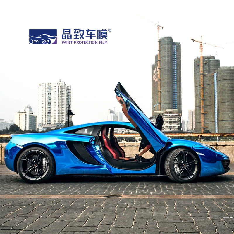 Stretchable Chrome Vinylomslag van Derek Blue Car Care Product als Spiegelfilm 1.52*18m--Manufactory direct