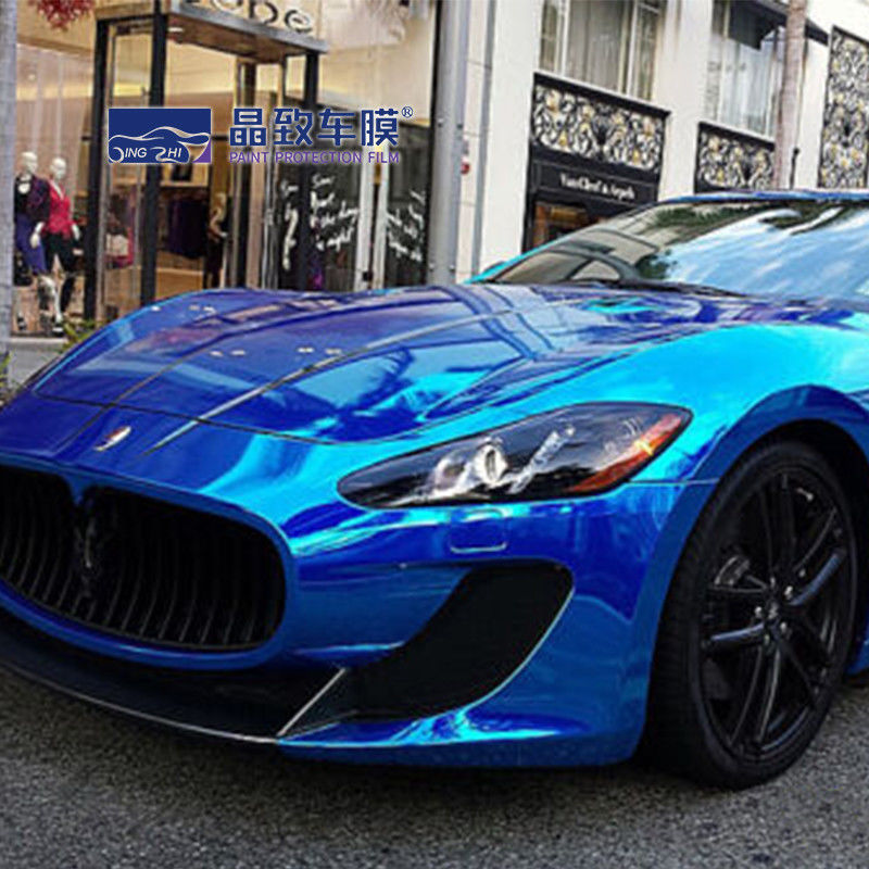 Stretchable Chrome Vinylomslag van Derek Blue Car Care Product als Spiegelfilm 1.52*18m--Manufactory direct