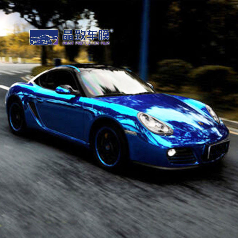 Beste Kwaliteit 3 ​​Lagen Glanzend Blauw Metallic Auto Vinyl Wrap Bubble Gratis Voor Car Wrapping 1.52 m * 18 m