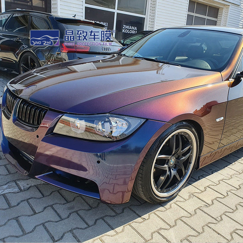 Beste Kwaliteit 3 ​​Lagen Glanzend Blauw Metallic Auto Vinyl Wrap Bubble Gratis Voor Car Wrapping 1.52 m * 18 m