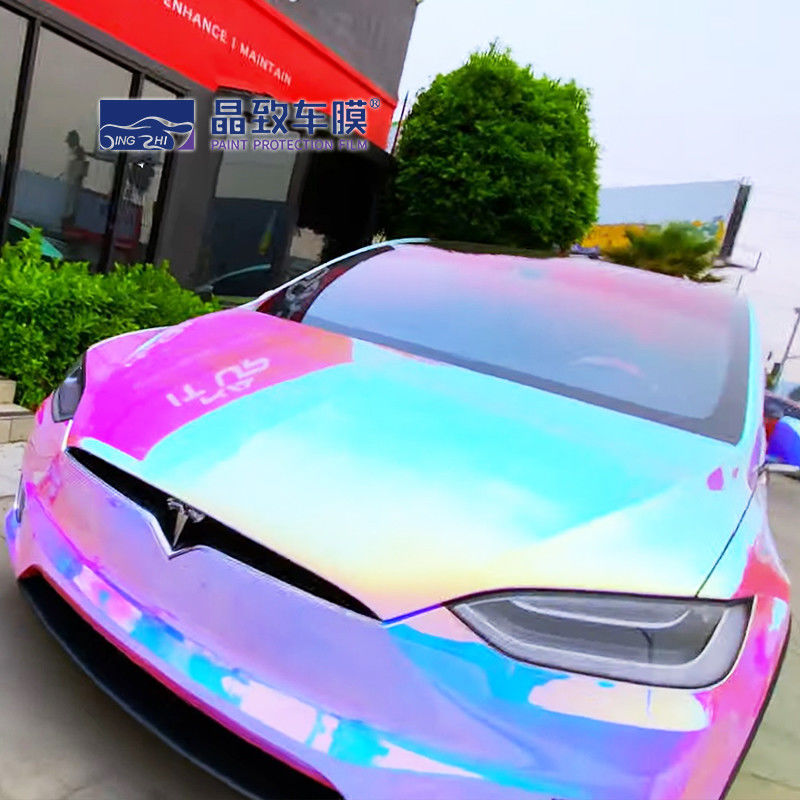 Chrome Vinyl Color Paint Protection Film Wrap Rainbow Color Anti Scratch