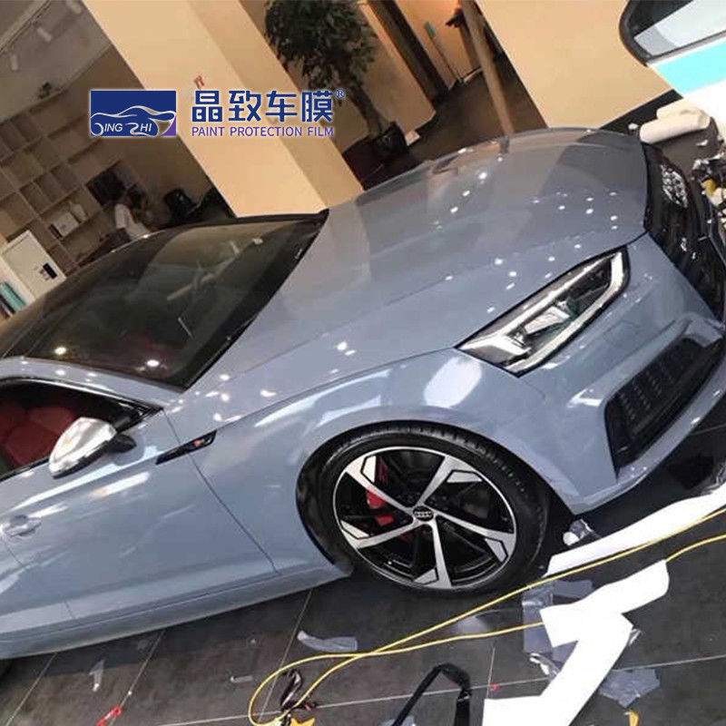 1.52x18M Auto Coloured Paint Protection Film Glossy Stone Grey Zelfklevend