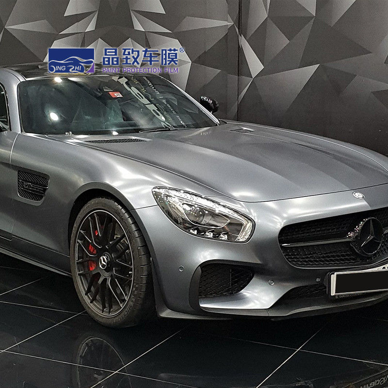 Ash Grey Car Coloured Paint Protection Film Wrapping Verwijderbaar 1.52x18M